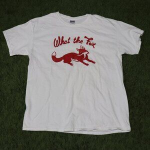 Men's Graphic T-Shirt "What The Fox" Size Large